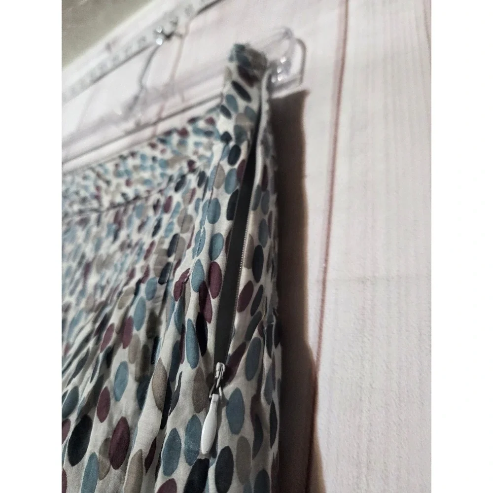 Banana Republic Women Blue Abstract Pebble Print Cotton Silk ALine‎ Skirt Size 4